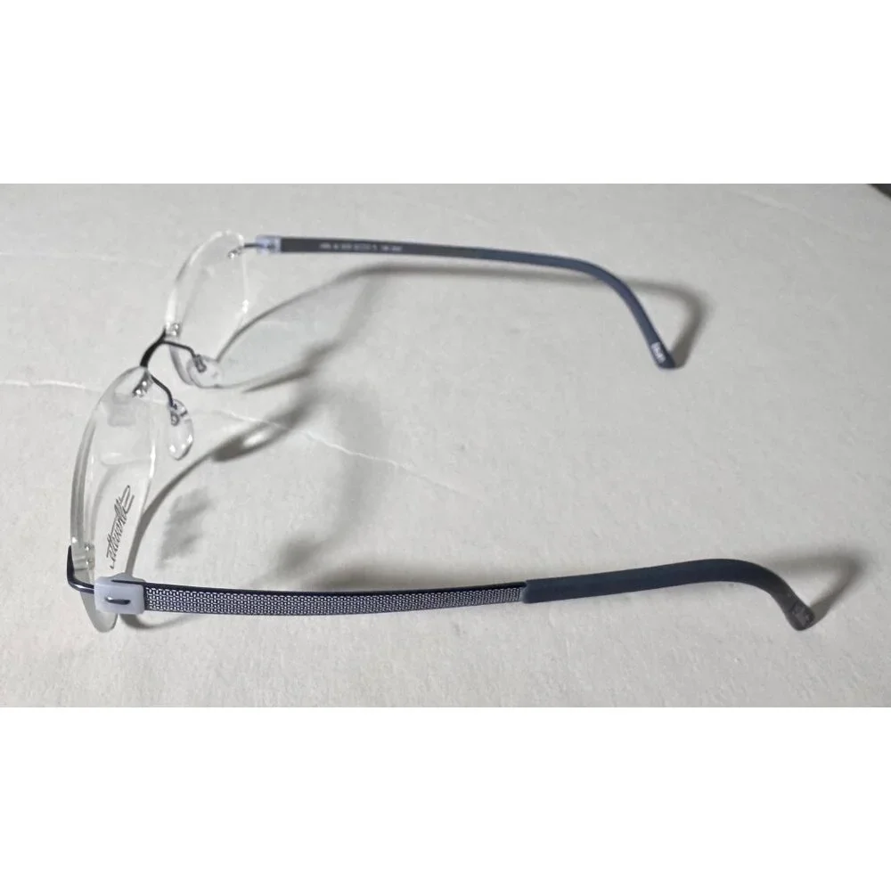 Silhouette Rimless Eyeglasses Frames Only Blue Arms 4496 40 52-17 130 5452 6059